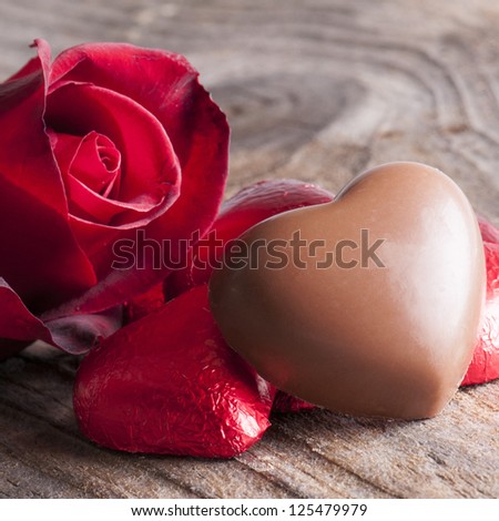 chocolates and red rose