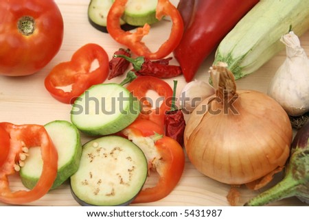 fresh veggies on wooden board