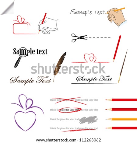 design elements isolated on a white background for the text decoration