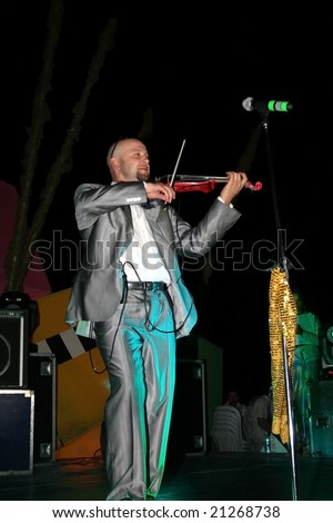 LIMASSOL,CYPRUS-JUNE 7:Unidentified Russian professional violinist  in Cypriot-Russian festival June 7, 2008 in Limassol,Cyprus.
