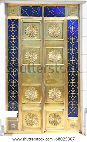 Church golden door in Cyprus.