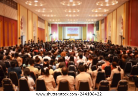 Blurred Abstract background international conference,meeting room for media design