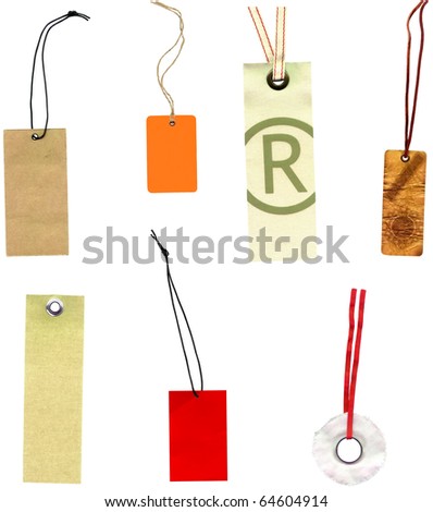 Collection of labels price labels isolated on white