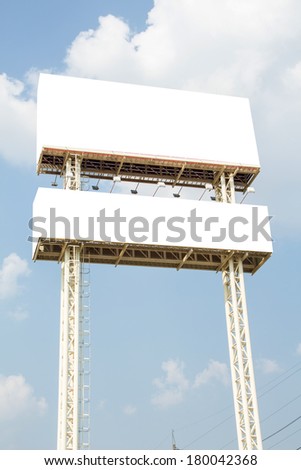 big billboard over blue sky