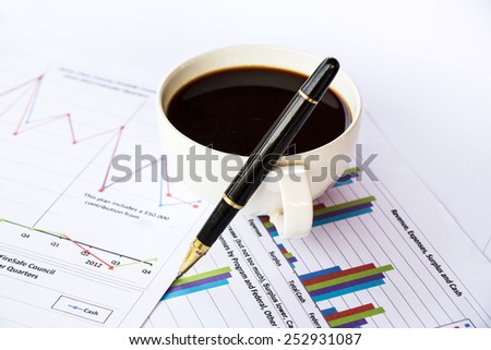Finance chart with coffee