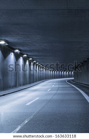 Modern empty Street tunnel