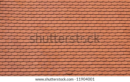 Traditional orange tiles of a newly built house