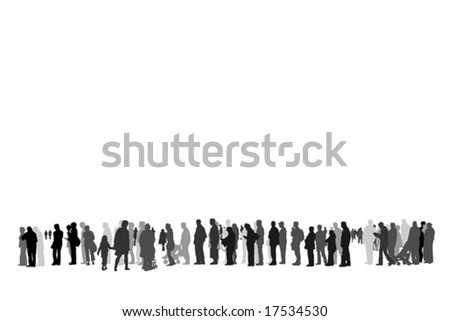 people waiting in queue silhouette