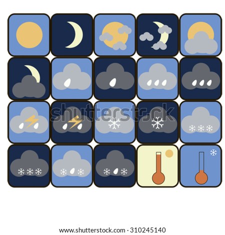 Set of the vector weather icons