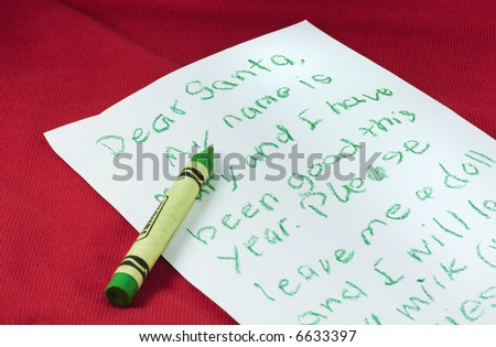 Letter written to Santa by a child.