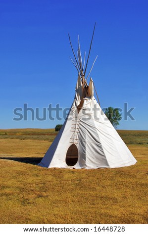 Native American Tepee On The Plains Of South Dakota. Stock Photo ...