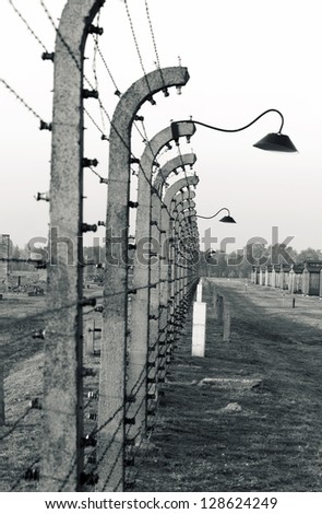 OSWIECIM, POLAND - OCTOBER 22: Auschwitz Camp II, a former Nazi extermination camp on October 22, 2012 in Oswiecim, Poland. It was the biggest nazi concentration camp in Europe.