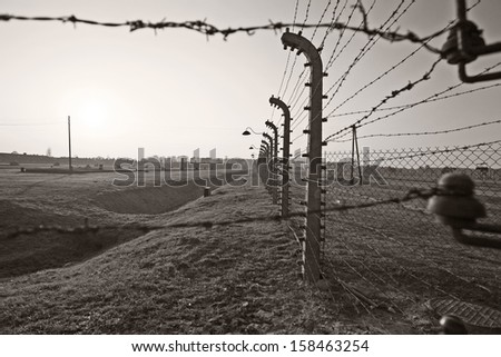 OSWIECIM, POLAND - OCTOBER 22: Auschwitz Camp II, a former Nazi extermination camp on October 22, 2012 in Oswiecim, Poland. It was the biggest nazi concentration camp in Europe.