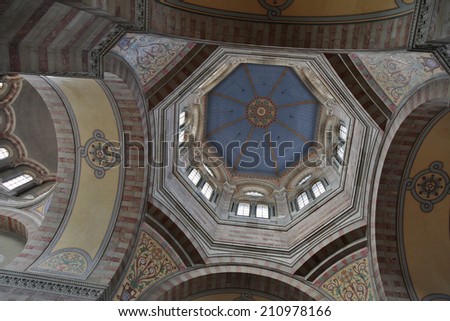 MARSEILLE, FRANCE - JULY 28: Interior of Sainte Marie Majeure cathedral in Marseille, France on July 28, 2014. Also called La Major or La Nouvelle Major.