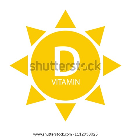 Vitamin D Sun Sign Icon. Vector Illustration EPS10