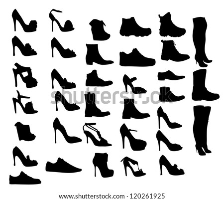 Shoes Silhouette Vector Illustration Eps10 - 120261925 : Shutterstock