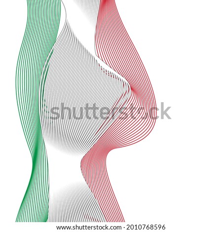 abstract flag of italy green, white, red. Vector Illustration