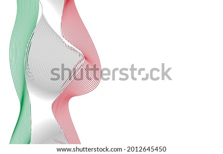 abstract flag of italy green, white, red. Vector Illustration
