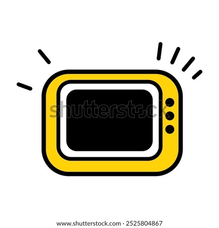 A vintage yellow television logo, symbolizing classic media and entertainment