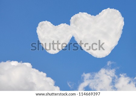 heart shape made from cloud on background