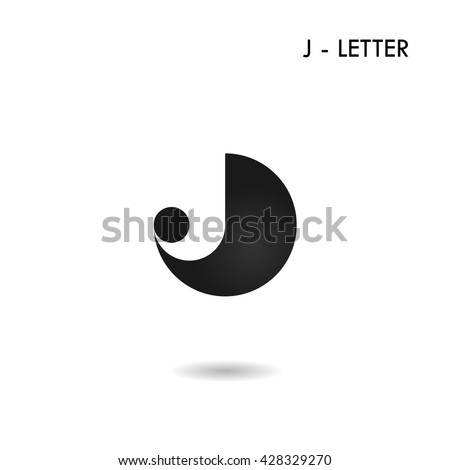 Black circle sign and Creative J-letter icon abstract logo design.J-alphabet symbol.Corporate business and industrial logotype symbol.Vector illustration