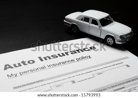 Auto insurance documents and mini car model