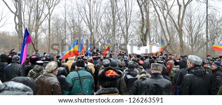 ROSTOV-ON-DON, RUSSIA - JANUARY 26: The rally of the Cossacks under the slogan \