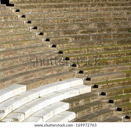 Pompeii amphitheater. Pompeii, the Roman city Ã¢Â?Â? UNESCO World Heritage. Italy