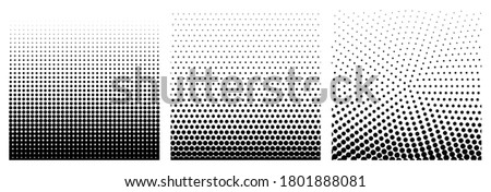 Set of Halftone Element, Monochrome Abstract Graphic. Ready for DTP, Prepress or Generic Concepts.