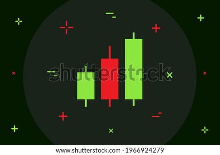Trading. Candle Stick. Vector Diagram Flat Minimal Style Colorful Icon