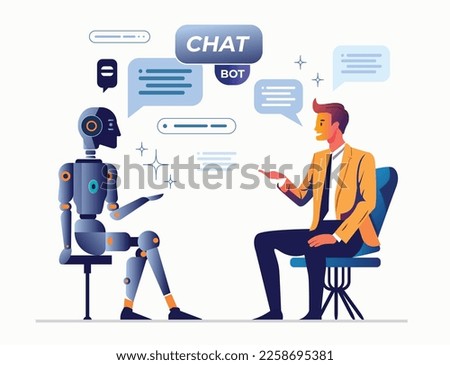 Chat bot, using and chatting artificial intelligence chat bot developed by tech company. Digital chat bot, robot application, conversation assistant concept. Optimizing language models for dialogue. 