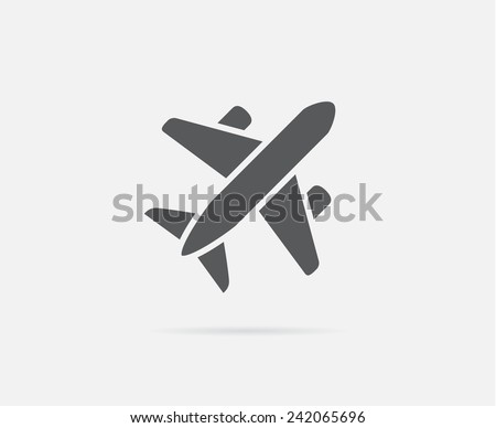 Aircraft or Airplane Icon Vector Silhouette