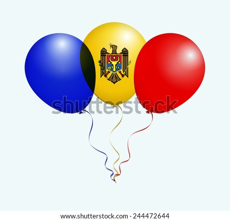 Balloons in Vector as Moldova National Flag