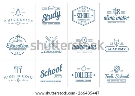 Set of Vector Education Icons Illustration can be used as Logo or Icon in premium quality 