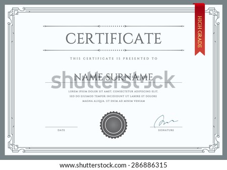 Vector Certificate or Diploma Template ready for Print or use it on the Internet