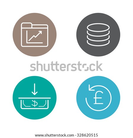 Vector Round Circle Buttons with Icons can be used as Logo or Icon