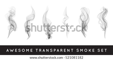 Set of digital realistic smoke vector illustration