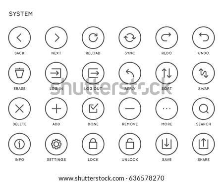 System User Interface (UI) Vector Icon Set. High Quality Minimal Lined Icons for All Purposes.
