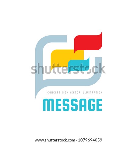 Message - speech bubbles vector logo concept illustration in flat style. Dialogue talking icon. Chat sign. Social media symbol. Communication consulting insignia. Design element.