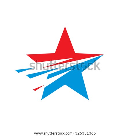 Star - vector logo template concept illustration. USA sign. Design element. Explosion. Flight motion.