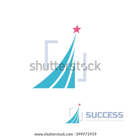 Success - abstract vector logo. Design elements with star sign. Development symbol. Growth and start-up concept illustration. 