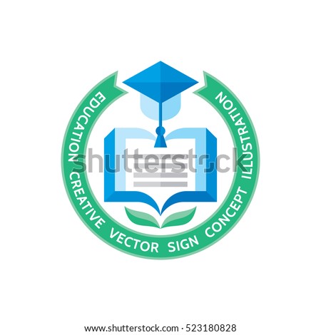 Education - vector logo template concept illustration in flat style design. Learning book sign. High school symbol. University insignia. Library icon.