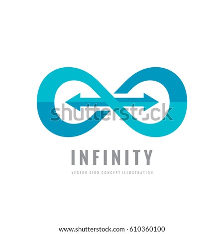 Infinity - vector logo template concept illustration. Abstract shape with arrows creative sign. Design element. 