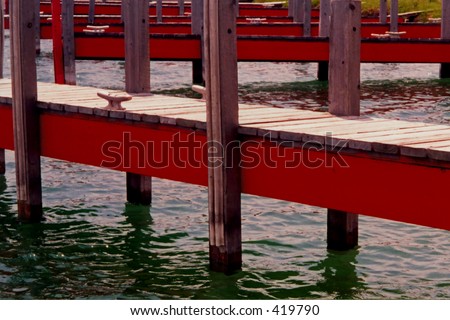 Red piers, Lake Michigan, Door County, Wisconsin