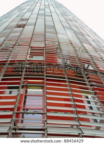 BARCELONA, SPAIN - MAY 4: Torre Agbar, an office building, is noted for its unusual architecture and glass facade which controls heat and light in Barcelona, Spain, May 4, 2010.