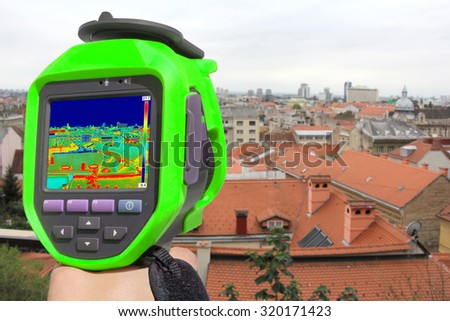 Recording  panorama of Zagreb With Infrared Thermal Camera