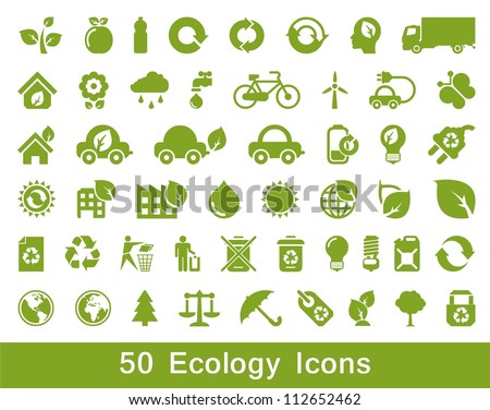 50 Ecology and recycle icons, vector set