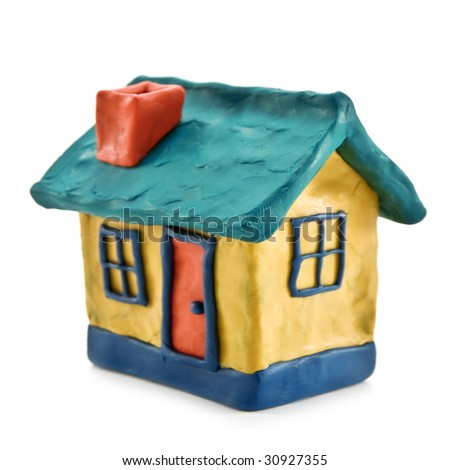 Plasticine House Isolated On White Stock Photo 30927355 : Shutterstock