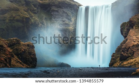 Similar – Image, Stock Photo Skogafoss waterfall in Iceland