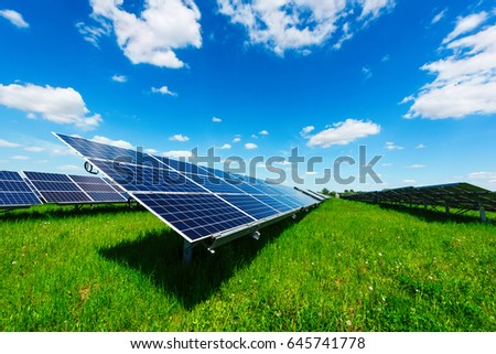 Similar – Image, Stock Photo Solar power station against the blue sky. Alternative energy concept